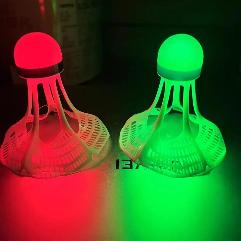 Feather Shuttlecock - Glow-In-The-Dark Windproof แบดมินตันแบดมินตันลูกบอลความต้านทานลมการฝึกอบรมอุปกรณ์เสริม Night อุปกรณ์กีฬากลางแจ้ง