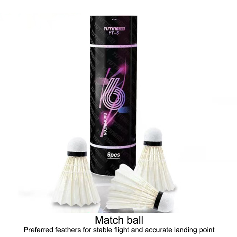 Badminton Shuttlecock - ลูกขนไก่แบดมินตันขนห่านสีขาว 3/6 ชิ้น สำหรับฝึกซ้อมกลางแจ้ง ทนทาน มีเสถียรภาพในการบิน