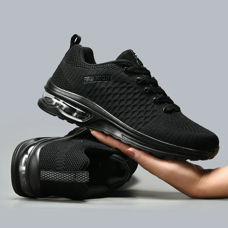 Badminton Shoes - รองเท้าวิ่งชายรองเท้า Lace Up รองเท้าผ้าใบแฟชั่นน้ําหนักเบารองเท้าสบายๆชายตาข่ายเดินรองเท้าเทนนิสกลางแจ้งรองเท้าผู้ชาย PLUS ขนาด