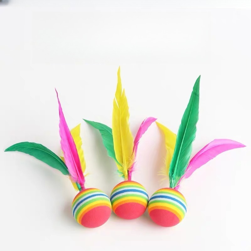 Badminton Shuttlecock - ชุดลูกแบดมินตันแจ๊สมินตันสำหรับเล่นกลางแจ้ง ลูกขนไก่ยางสำหรับเด็ก ลูกขนไก่ขนนก สำหรับเล่นชายหาด เด็กๆ เล่นเกม