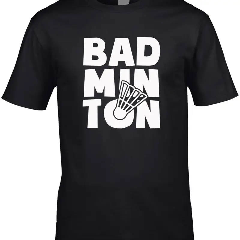 Badminton Net - เสื้อยืดแบดมินตันผู้ชาย ลายตลก นักกีฬา แบดมินตัน ไม้แร็กเก็ต ลูกขนไก่