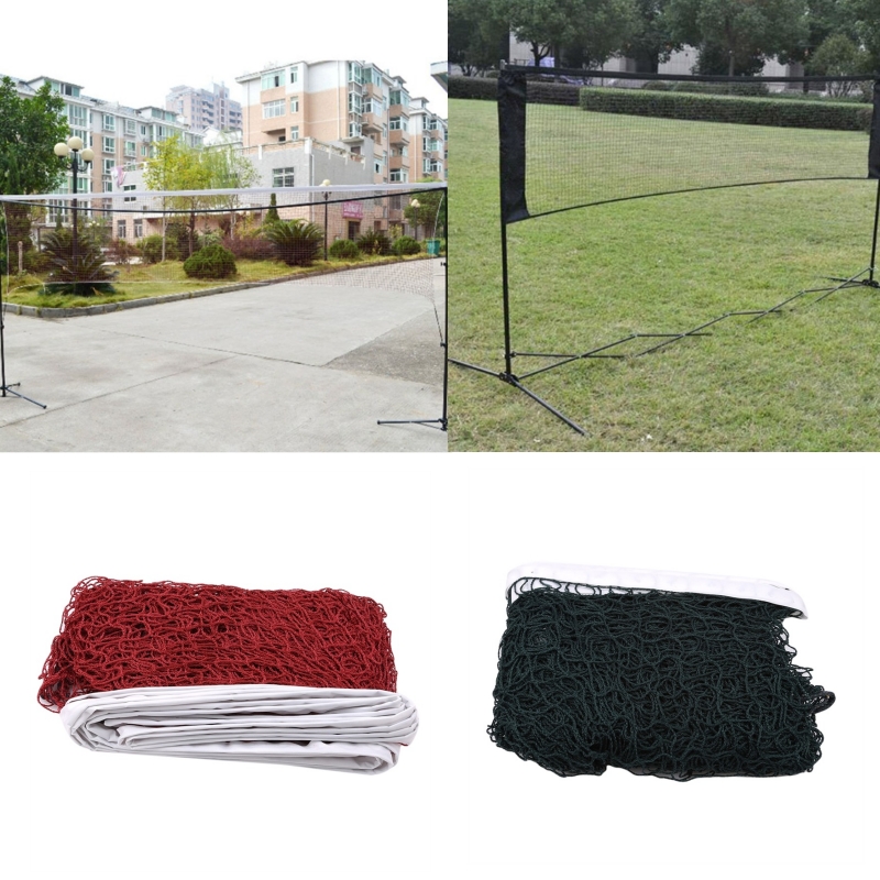 Badminton Net - ตาข่ายแบดมินตันมาตรฐานระดับมืออาชีพ ตาข่ายไนลอนทรงสี่เหลี่ยม สำหรับเปลี่ยนทดแทนในสนามฝึกซ้อมและการแข่งขัน กีฬาในร่มและกลางแจ้ง