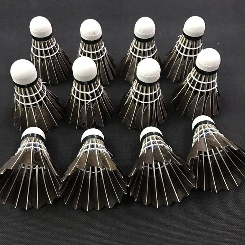 Feather Shuttlecock - อุปกรณ์เสริม 3/6/12 ชิ้น ลูกแบดมินตันขนห่านสีดำ คุณภาพดี ทนทาน