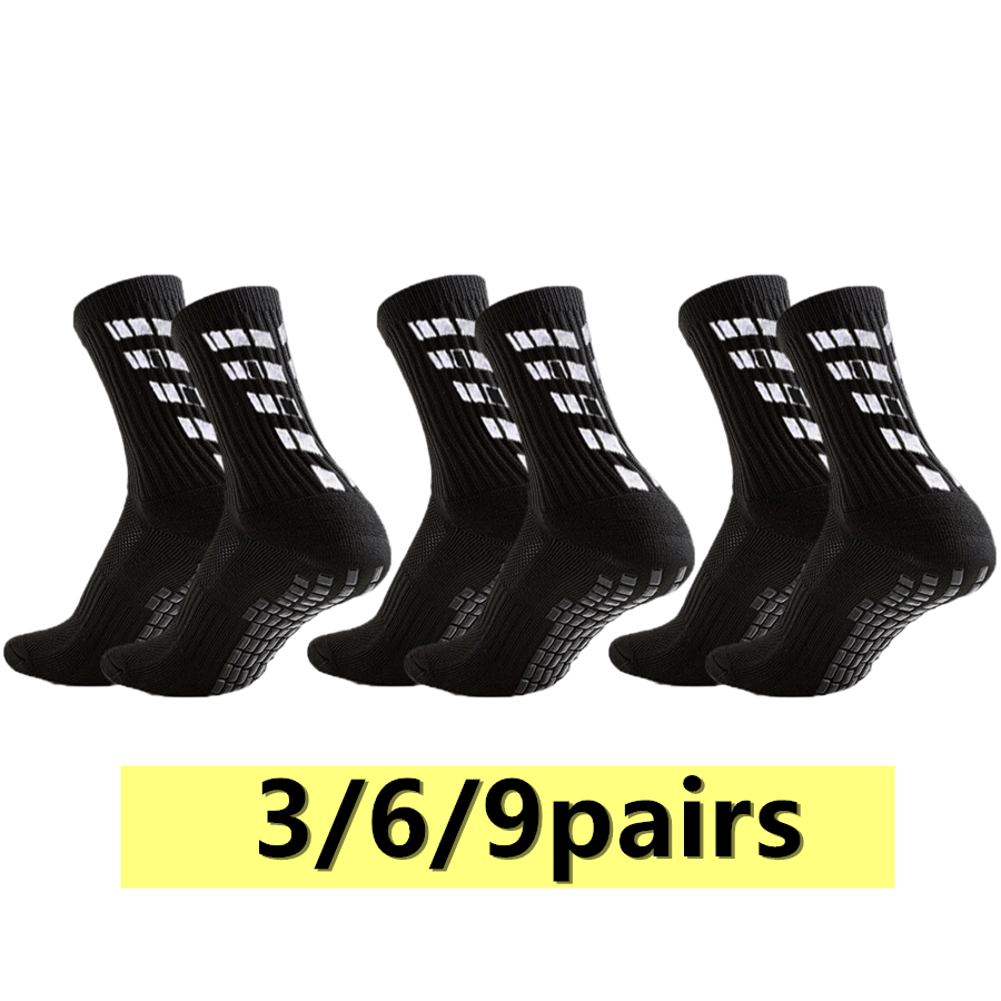 Sports Grip - 3/6/9 คู่ ถุงเท้ากันลื่นสำหรับผู้ชายและผู้หญิง ถุงเท้าปั่นจักรยาน เดินป่า กันลื่น