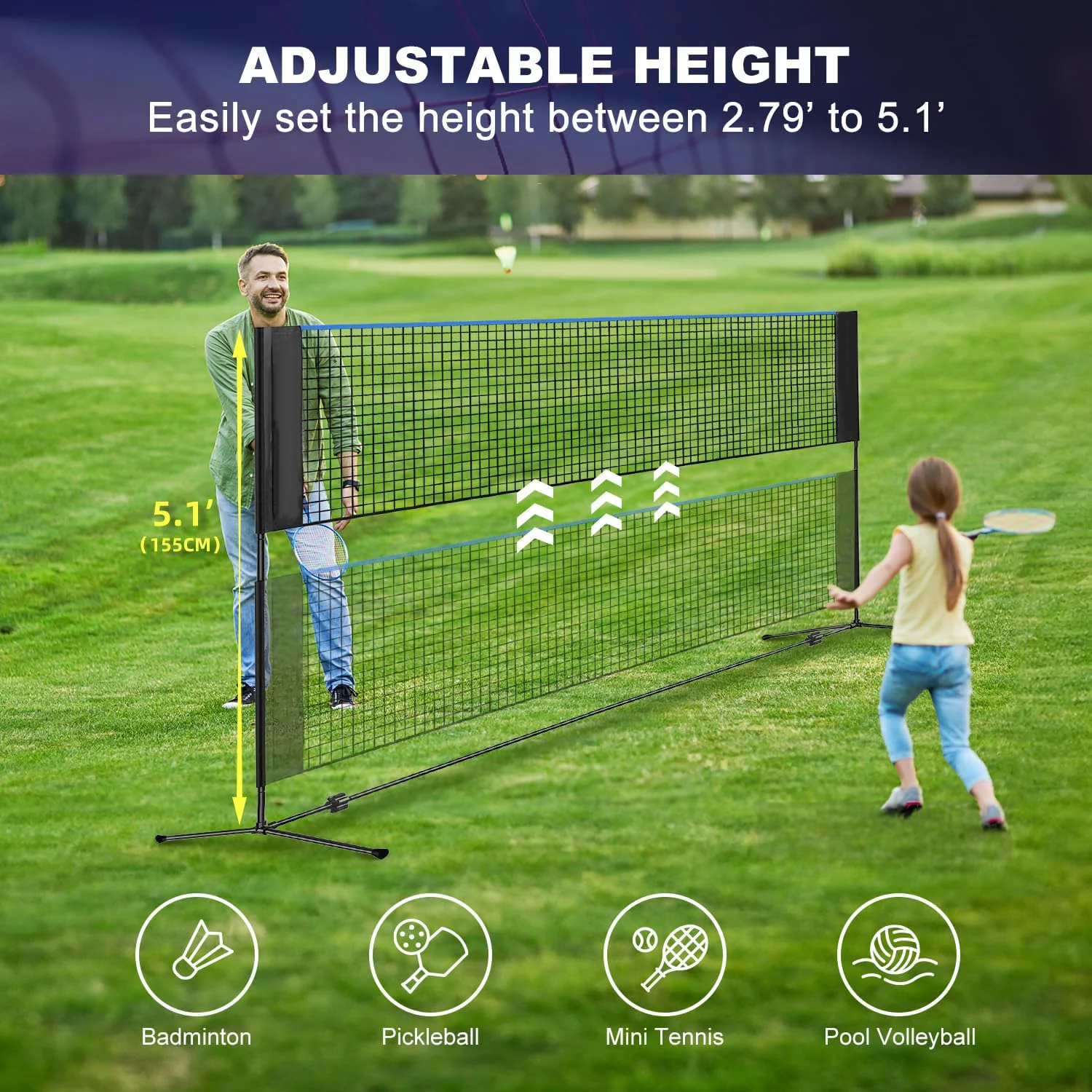 ตาข่ายกีฬาอเนกประสงค์เหล็กสูง  - Badminton Net บทวิจารณ์และราคา