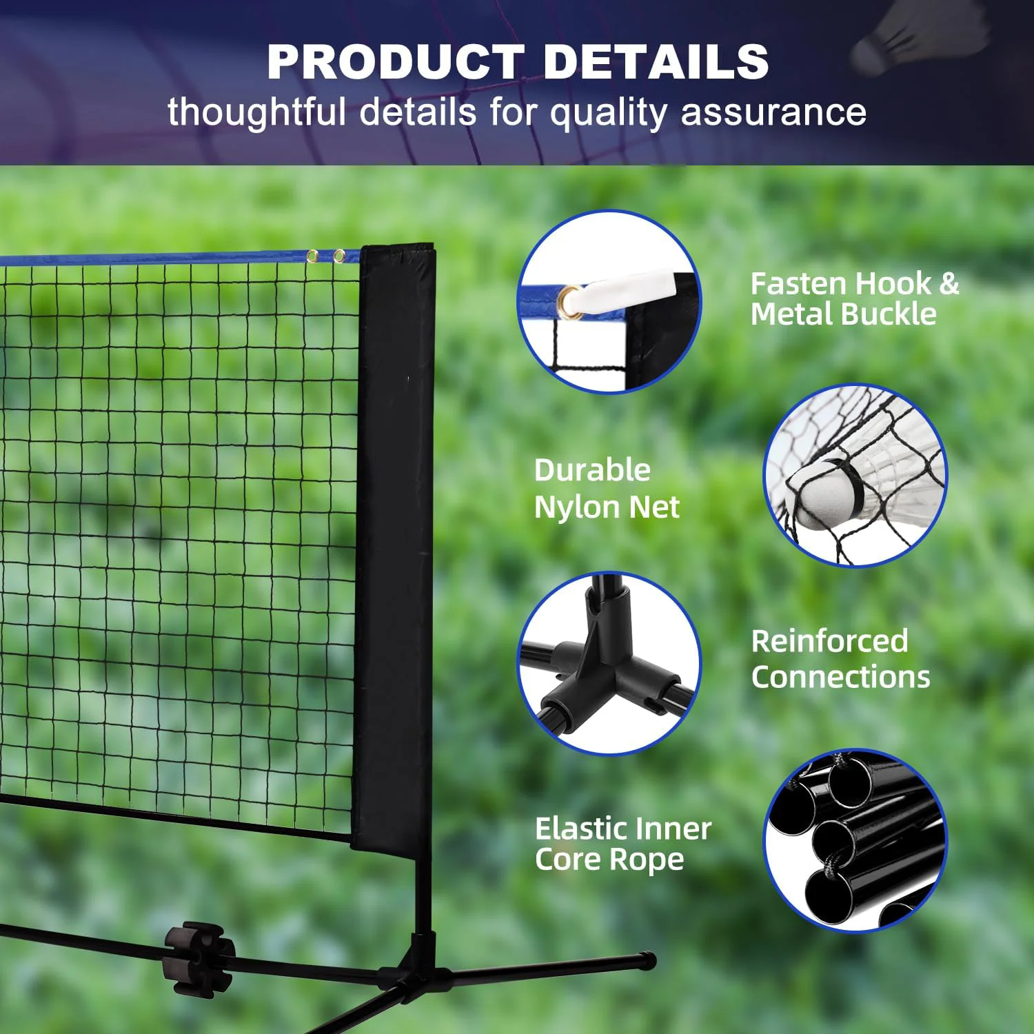 ตาข่ายกีฬาอเนกประสงค์เหล็กสูง  - Badminton Net บทวิจารณ์และราคา